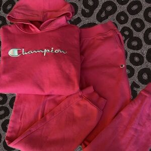 Champion Pink Hoodie and Sweatpants Set